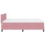 Cama con resortes rosa y colchón 140x190 cm de terciopelo de , Camas y somieres - Ref: Foro24-3339175, Precio: 431,11 €, Desc...