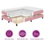 Cama con resortes rosa y colchón 140x190 cm de terciopelo de , Camas y somieres - Ref: Foro24-3339175, Precio: 431,11 €, Desc...
