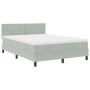 Cama Box Spring con colchón terciopelo gris claro 160x200 cm | Foro24.es | Tu tienda online para hogar, jardín y más Foro24.es