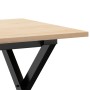 Mesa de centro marco X madera maciza pino y acero 80x50x40 cm en Mesas de comedor | Comprar online en Foru.es