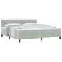 Cama Box Spring con colchón terciopelo gris claro 200x200 cm de , Camas y somieres - Ref: Foro24-3339194, Precio: 568,98 €, D...