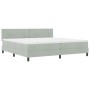 Cama Box Spring con colchón terciopelo gris claro 200x200 cm de , Camas y somieres - Ref: Foro24-3339194, Precio: 568,98 €, D...