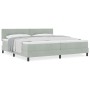 Cama Box Spring con colchón terciopelo gris claro 200x200 cm de , Camas y somieres - Ref: Foro24-3339194, Precio: 568,98 €, D...