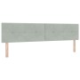 Cama Box Spring con colchón terciopelo gris claro 200x200 cm de , Camas y somieres - Ref: Foro24-3339194, Precio: 568,98 €, D...
