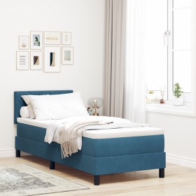 Cama Box Spring con colchón terciopelo azul oscuro 80x200 cm de , Camas y somieres - Ref: Foro24-3339204, Precio: 270,75 €, D...