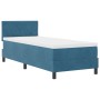 Cama Box Spring con colchón terciopelo azul oscuro 80x200 cm de , Camas y somieres - Ref: Foro24-3339204, Precio: 270,75 €, D...