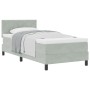 Cama Box Spring con colchón terciopelo gris claro 80x200 cm | Foro24.es | Tu tienda online para hogar, jardín y más Foro24.es