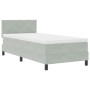 Cama Box Spring con colchón terciopelo gris claro 80x200 cm | Foro24.es | Tu tienda online para hogar, jardín y más Foro24.es