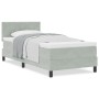 Cama Box Spring con colchón terciopelo gris claro 80x200 cm | Foro24.es | Tu tienda online para hogar, jardín y más Foro24.es