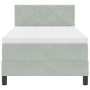 Cama Box Spring con colchón terciopelo gris claro 80x200 cm | Foro24.es | Tu tienda online para hogar, jardín y más Foro24.es