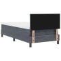 Cama Box Spring con colchón terciopelo gris oscuro 100x200 cm de , Camas y somieres - Ref: Foro24-3339219, Precio: 311,67 €, ...