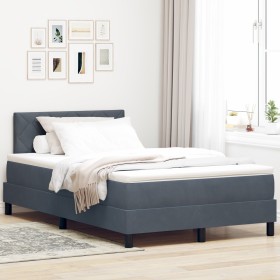 Cama Box Spring con colchón terciopelo gris oscuro 120x200 cm de , Camas y somieres - Ref: Foro24-3339231, Precio: 374,74 €, ...