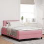 Cama Box Spring con colchón terciopelo rosa 120x200 cm de , Camas y somieres - Ref: Foro24-3339235, Precio: 388,45 €, Descuen...