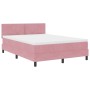 Cama Box Spring con colchón terciopelo rosa 140x190 cm de , Camas y somieres - Ref: Foro24-3339241, Precio: 437,08 €, Descuen...
