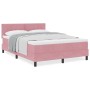 Cama Box Spring con colchón terciopelo rosa 140x190 cm de , Camas y somieres - Ref: Foro24-3339241, Precio: 437,08 €, Descuen...