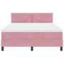 Cama Box Spring con colchón terciopelo rosa 140x190 cm de , Camas y somieres - Ref: Foro24-3339241, Precio: 437,08 €, Descuen...