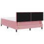 Cama Box Spring con colchón terciopelo rosa 140x190 cm de , Camas y somieres - Ref: Foro24-3339241, Precio: 437,08 €, Descuen...