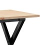 Mesa de centro marco X madera maciza pino y acero 100x50x45 cm en Mesas de comedor | Comprar online en Foru.es