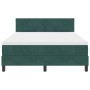 Cama Box Spring con colchón terciopelo verde oscuro 140x200 cm de , Camas y somieres - Ref: Foro24-3339245, Precio: 440,51 €,...