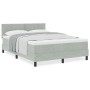 Cama Box Spring con colchón terciopelo gris claro 160x200 cm | Foro24.es | Tu tienda online para hogar, jardín y más Foro24.es