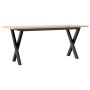 Mesa de centro marco X madera maciza pino y acero 110x40x45 cm en Mesas de comedor | Comprar online en Foru.es