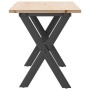 Mesa de centro marco X madera maciza pino y acero 110x40x45 cm en Mesas de comedor | Comprar online en Foru.es