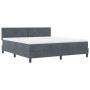 Cama Box Spring con colchón terciopelo gris oscuro 180x200 cm de , Camas y somieres - Ref: Foro24-3339255, Precio: 527,98 €, ...