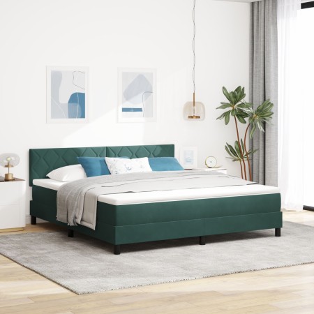 Cama Box Spring con colchón terciopelo verde oscuro 180x200 cm | Foro24.es | Tu tienda online para hogar, jardín y más Foro24.es