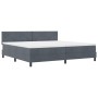 Cama Box Spring con colchón terciopelo gris oscuro 200x200 cm | Foro24.es | Tu tienda online para hogar, jardín y más Foro24.es