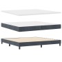 Cama Box Spring con colchón terciopelo gris oscuro 200x200 cm | Foro24.es | Tu tienda online para hogar, jardín y más Foro24.es