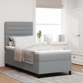 Comprar Cama Box Spring con Colchón Gris Claro
