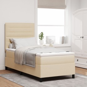 Cama con Base de Resortes con Colchón Color Crema 80x200 cm Tela de , Camas y somieres - Ref: Foro24-3339271, Precio: 321,30 ...