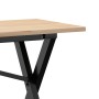 Mesa de centro marco X madera maciza pino y acero 160x40x45 cm en Mesas de comedor | Comprar online en Foru.es