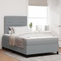 Cama con Box Spring y colchón gris claro pequeña doble tela | Foro24.es | Tu tienda online para hogar, jardín y más Foro24.es