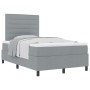 Cama con Box Spring y colchón gris claro pequeña doble tela | Foro24.es | Tu tienda online para hogar, jardín y más Foro24.es