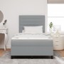 Cama con Box Spring y colchón gris claro pequeña doble tela | Foro24.es | Tu tienda online para hogar, jardín y más Foro24.es