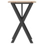 Mesa de comedor marco X madera maciza pino y acero 50x50x75 cm en Mesas de comedor | Comprar online en Foru.es