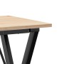 Mesa de comedor marco X madera maciza pino y acero 50x50x75 cm en Mesas de comedor | Comprar online en Foru.es