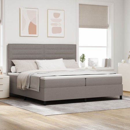 Cama con Base de Resortes Taupe con Colchón 200x200 cm Tela de , Camas y somieres - Ref: Foro24-3339340, Precio: 715,96 €, De...