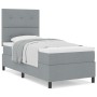 Cama Box Spring de con Colchón Gris Claro 80x200 cm de Tela de , Camas y somieres - Ref: Foro24-3339343, Precio: 304,68 €, De...