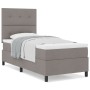Cama con Base de Resortes con Colchón Taupe Individual de Tela de , Camas y somieres - Ref: Foro24-3339354, Precio: 340,70 €,...
