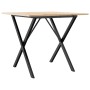 Mesa de comedor marco X madera maciza pino y acero 90x90x75 cm en Mesas de comedor | Comprar online en Foru.es