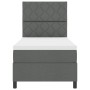 Cama con Somier con Colchón Gris Oscuro Individual de Tela | Foro24.es | Tu tienda online para hogar, jardín y más Foro24.es