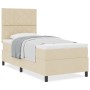 Cama con base tapizada con colchón crema individual en tela de , Camas y somieres - Ref: Foro24-3339432, Precio: 340,46 €, De...