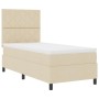 Cama con base tapizada con colchón crema individual en tela de , Camas y somieres - Ref: Foro24-3339432, Precio: 340,46 €, De...