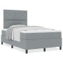 Cama Box Spring con Colchón Gris Claro Pequeña Doble Tela | Foro24.es | Tu tienda online para hogar, jardín y más Foro24.es