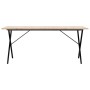Mesa de comedor marco X madera maciza pino y acero 180x90x75cm en Mesas de comedor | Comprar online en Foru.es