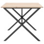 Mesa de comedor marco X madera maciza pino y acero 180x90x75cm en Mesas de comedor | Comprar online en Foru.es