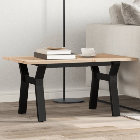 Mesa de centro marco Y madera maciza pino y acero 80x50x40 cm en Mesas de comedor | Comprar online en Foru.es