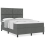 Cama Box Spring con Colchón Gris Oscuro 140x190 cm Tela | Foro24.es | Tu tienda online para hogar, jardín y más Foro24.es